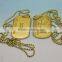 Gold metal dog tag necklace for resales