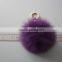 Genuine fur bag charm hand made wholesale fox fur key chain fox fur key ring