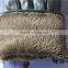 Flannelette Inside Super Warm Genuine Sheepskin Leather Gloves Fox Fur Trimming