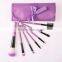 purple wood handle personalized makeup brush set