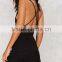 Latest Wholesale Adjustable Strap Custom Appliqued Little Black Dress