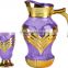 Glass water jug set with silk golden plated