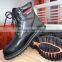nubuck leather/crazy horse leather/smooth leather rubber oursole steel toe Goodyear welted safety boots for workers