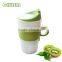 Coffee mug heat-resistant ceramic mug with silicone lid and sleeve