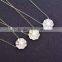 Zircon Shell shape with pearl charm necklace