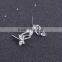 Girls bowknot heart earring cute stud earring jewelry rhodium earring