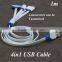 4 Head Multi Device Charging USB Cable