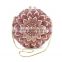 new design pink sunflower cystal clutch bag rhinestone evening clutch bag stone party handbag (88165A-P)
