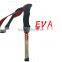 EVA grip telescopic aluminium 7075 folding outdoor walking sticks/trekking poles/hiking stick with fast lock system