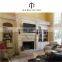 High polished marble stone fireplace mantel