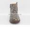 Choozii Wholesale Comfortable Grey Suede Leather Girls Ankle Boots With Stars