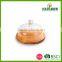 Hot Selling Glass Cheese Dome With Bamboo Base/glass Dome With Bamboo Base