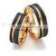 Carbon fiber eternity titanium couple wedding band ring IP gold plated couple ring stainless steel