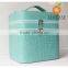 leather women cosmetic makeup bag with debossed logo