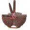 S.D Washing Plastic Rattan Fruit and Gift Basket With Single Handle
