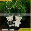 1 Pair of Cartoon Bear Couple Style Pendant Metal Keychain Key Ring Silver Hanging Ornament