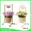 Welcome iron frame pretty hand woven wicker plant basket