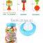 Cartoon 9pcs Plastic rattle toys for babies