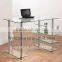 Metal Frame Design Modern Glass Computer Table