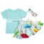 Hot sale baby summer clothing set latest boutique children outfit set with headband for wholesale