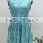 Latest Ladies Mesh Embroidery Floral Sleeveless Mini Casual Lace Dress