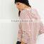 MGOO Women Plain Shell Pink Velvet Cropped Hoodie With Drawstrings Front Pocket Fitness Pullover