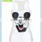 Plain white tank top for ladies with Mickey print