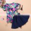 Printing T-Shirt and Black Skirt Set Kids Girls Summer Dresses