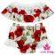 Hot Sale Children Summer Clothes Flower Pattern Printed Newborn Baby Clothing Romper Top+Shorts Matching Sets