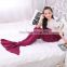 Spring Bedding Sofa Mermaid Blanket Wool Knitting Fish Style Little Tail Blankets Warm Sleeping Child Kids Princess Loves Gift