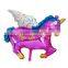 Aluminium Foil Balloons Party Decoration Unicorn Pegasus Fuchsia Butterfly Pattern