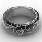 Black Enamel Silver Plated Stainless Steel Bangle For Gift