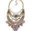 2017 New Design Style Long Summer Bohemian Alloy Necklace Crystal Pendant Necklaces Exaggerated Maxi Necklace