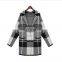 2016 Wholesale Knitwear Manufacturer Grey & White Winter Womens Sweater Coat