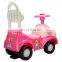 Children cute pink dog ride on car for girl with music steering wheel control