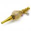 115mm Length metal yellow smoking pipe with metal beads lantern shape cigarette holder filter rod with penant