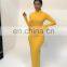 Women's Sexy Fashion Solid Color Long Dress Long Sleeve Stretch Slim Turtleneck Dress Sexy Long Dress