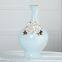 European Modern Simple Art Fresh Fashion Gild Blue Ceramic Plant Vase For Office Decor
