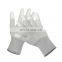 13G Nylon Gloves with White PU Coating on Fingertips