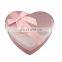Wholesale pink satin heart wedding chocolate gift box with bow-knot