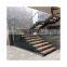 CBMMART Custom Design Metal Steel Wood Staircase With Safe Glass Railing