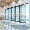 Factory Price Narrow Aluminum Frame Folding Double Glass Patio Doors