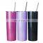 Sublimation Tumbler Blanks Straight 15oz 20oz 30oz Stainless Steel Double Wall Sublimation Glitter Tumbler with Straw