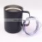 10oz Stainless Steel promotion double wall  Vacuum Insulated Reusable Tea Drink Coffee Mug with Handle and Lid