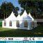 White Wedding Outdoor High Peak Pavilion Pagoda Tent Decorated With Curtains & Linings