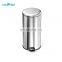 Durable Stainless Steel Armor Style Flat Foot Pedal Trash Can Metal Trash Bin with Bowl Soft Close Lid Fingerprint-proof