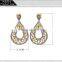 Indian Style Love 2-Tone Zirconia Prong Setting Jewelry Drop Earrings for Wedding Mermaid