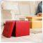 Square pu leather foldable bedroom storage stool