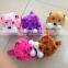 Walking braking led eye plush dog plush toys with bone