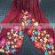 New Style Viscose Colorful Flower Fashion Woman Shawl Embroidery Designs